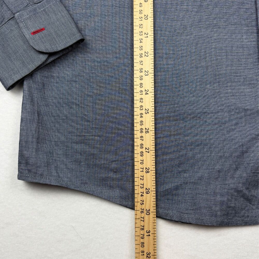 UNTUCKit Men's XXL Blue/Gray Chambray Long Sleeve Button Up Shirt - Picture 7 of 9